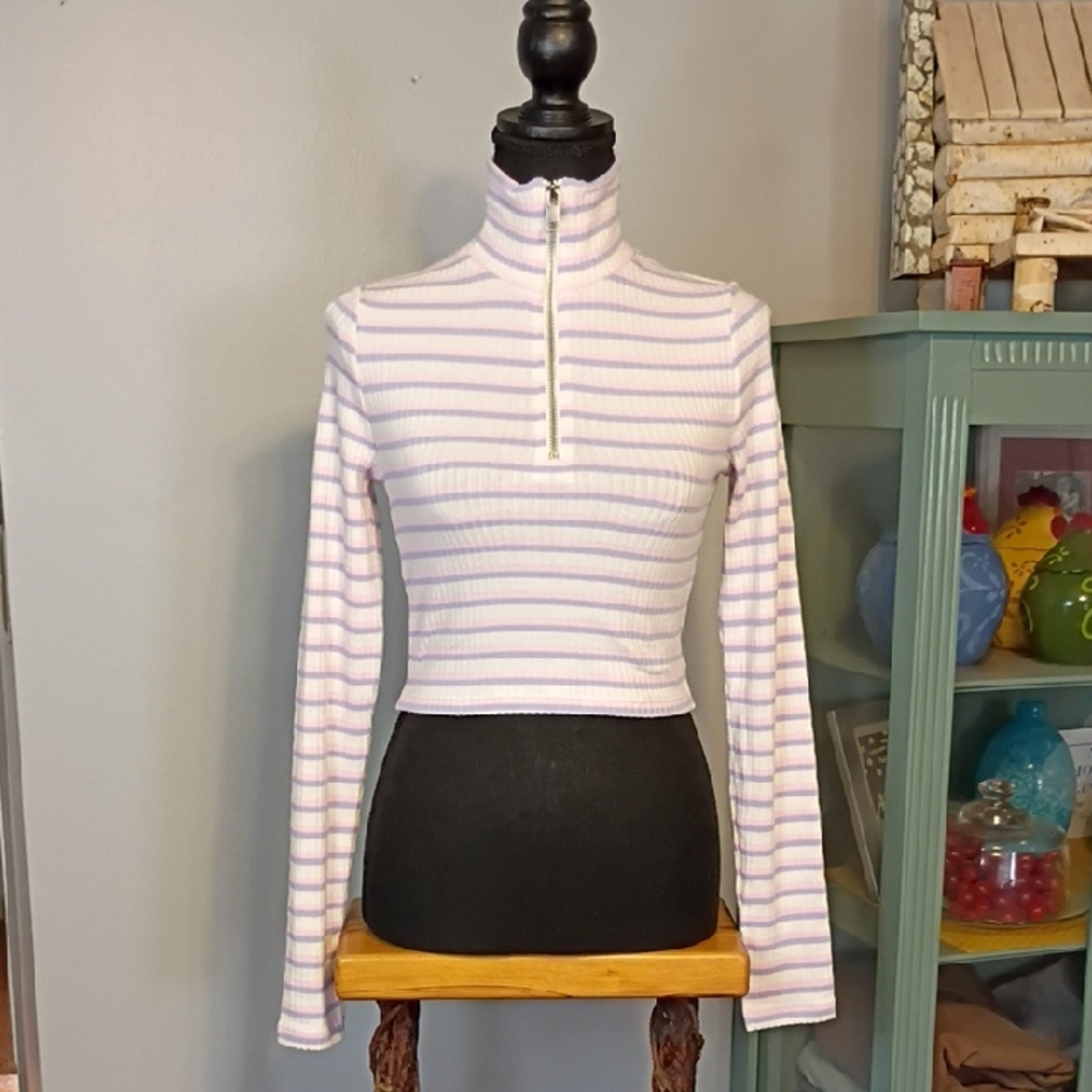 3/$25 Striped High-Neck Women's Crop Top By H&M Divided m